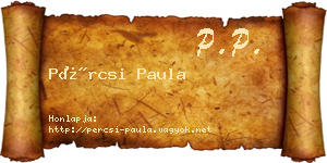 Pércsi Paula névjegykártya